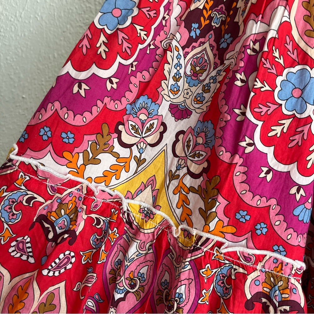 Anthropologie Mille Françoise Zanzibar Midi Skirt | Bright Floral Boho Skirt - Picture 10 of 16